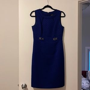 Royal blue Tahari (Arthur S. Levine) dress with gold detail